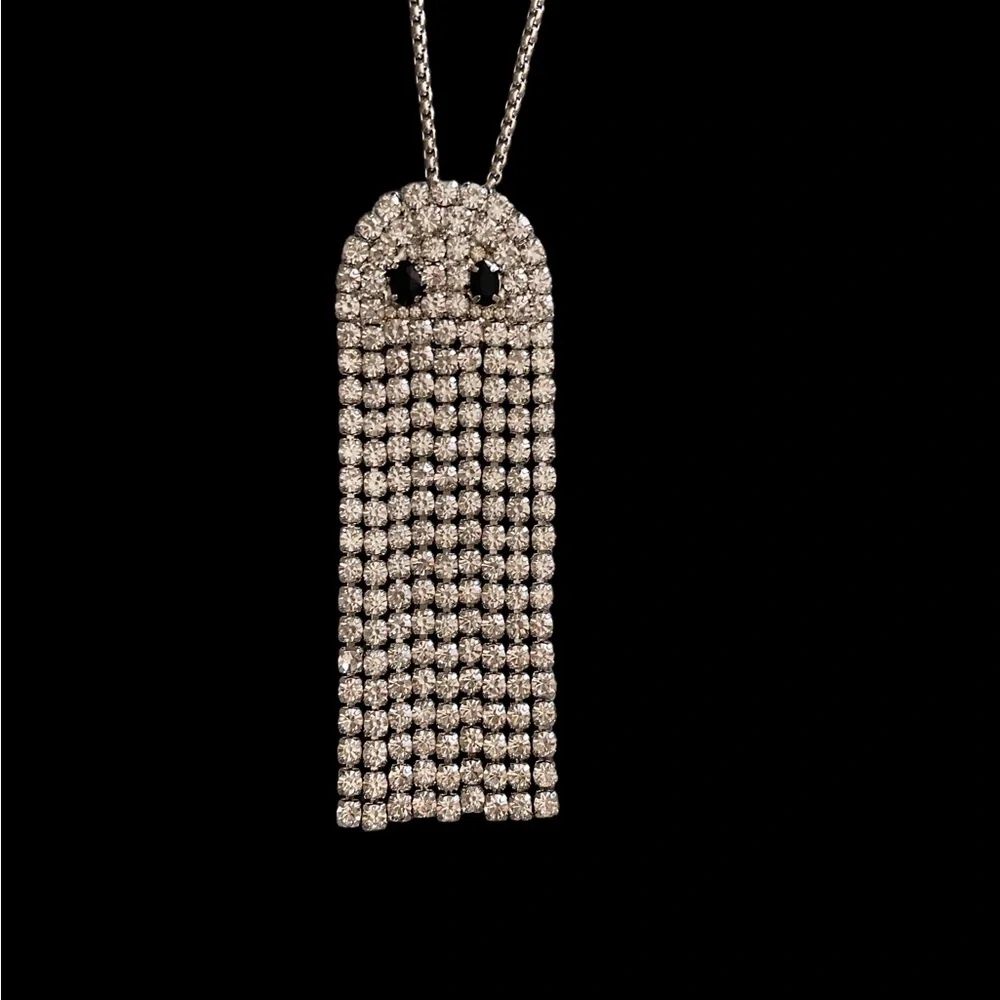 Vera Wang Necklace Halloween New Ghost Sophisticated Long Rhinestones NWT - Picture 2 of 14